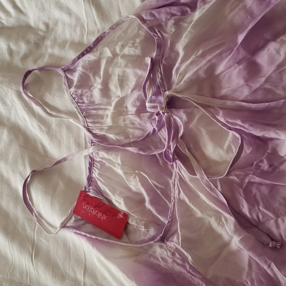 Xhilaration Purple & White Tie Dyed Strappy Halter Swimsuit Cover-up Size S - Picture 4 of 8